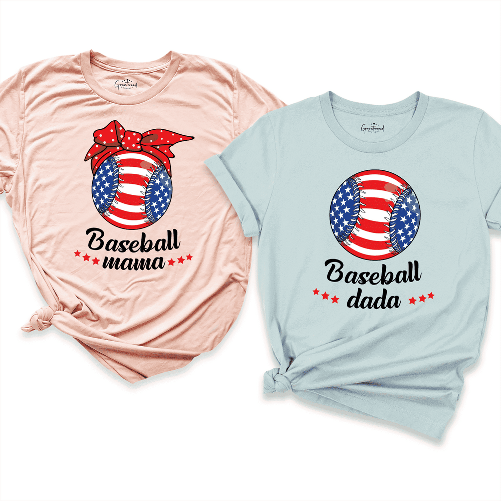 Baseball Mama&Dada Shirt Peach - Greatwood Boutique