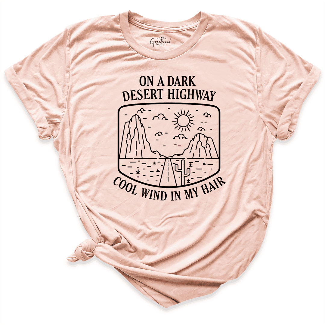 Dark Desert Highway Shirt Peach - Greatwood Boutique