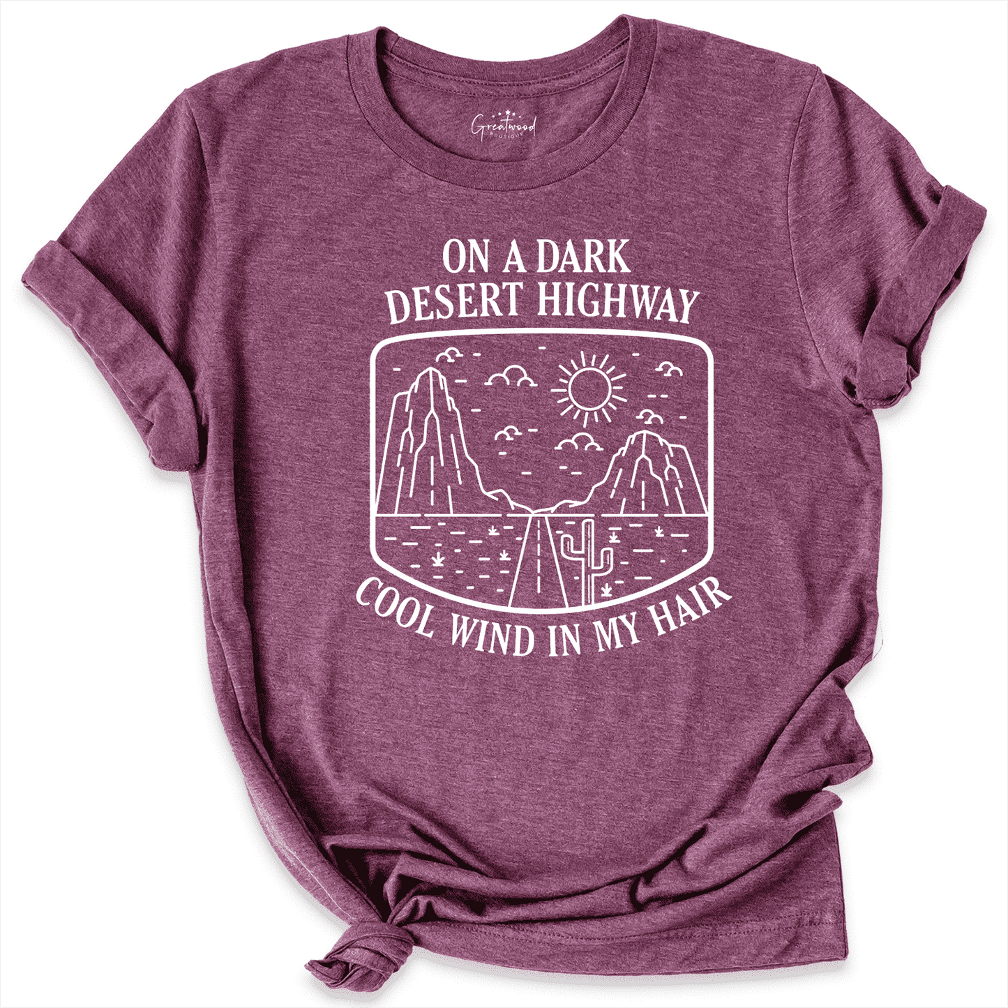 Dark Desert Highway Shirt Maroon - Greatwood Boutique