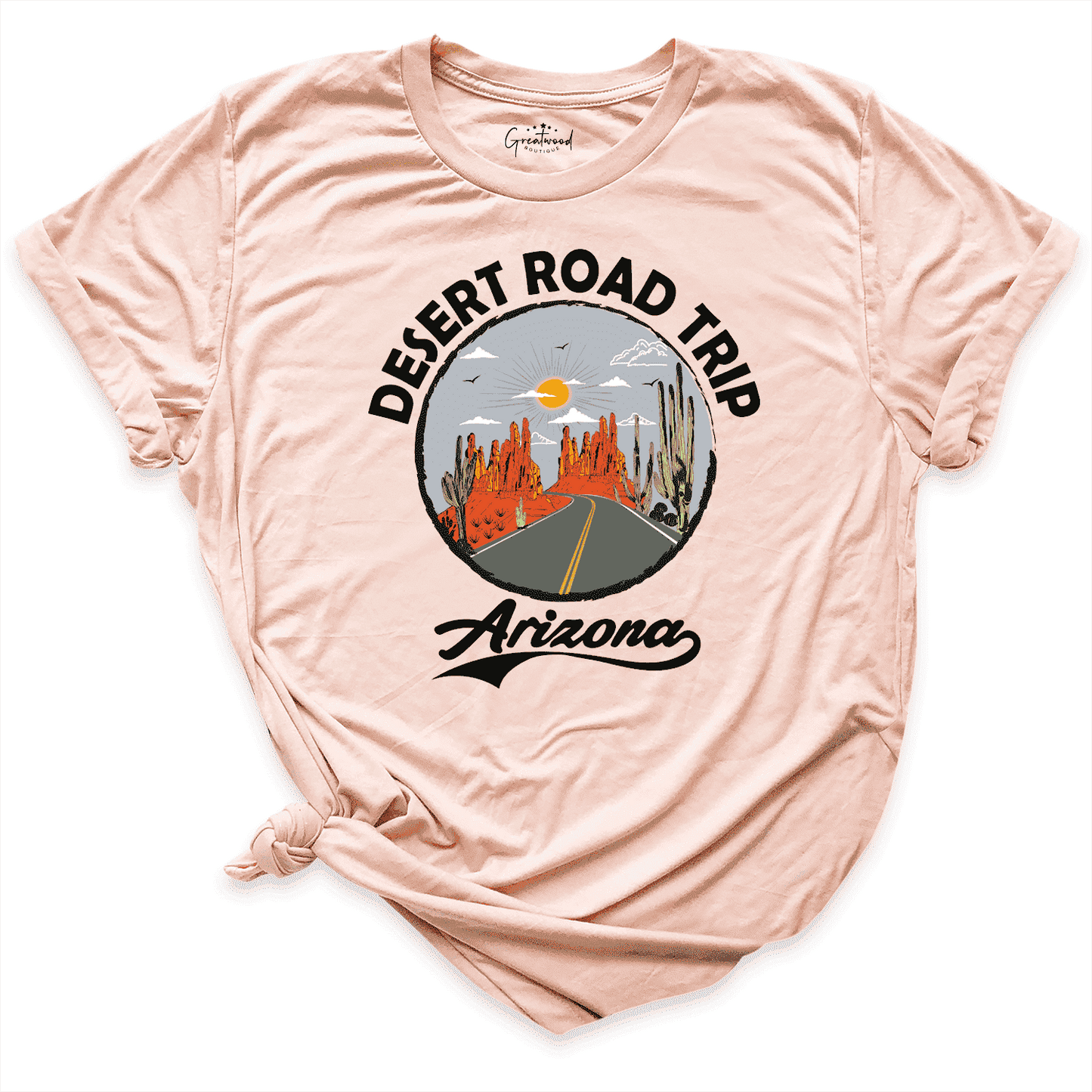 Desert Road Trip Shirt Peach - Greatwood Boutique