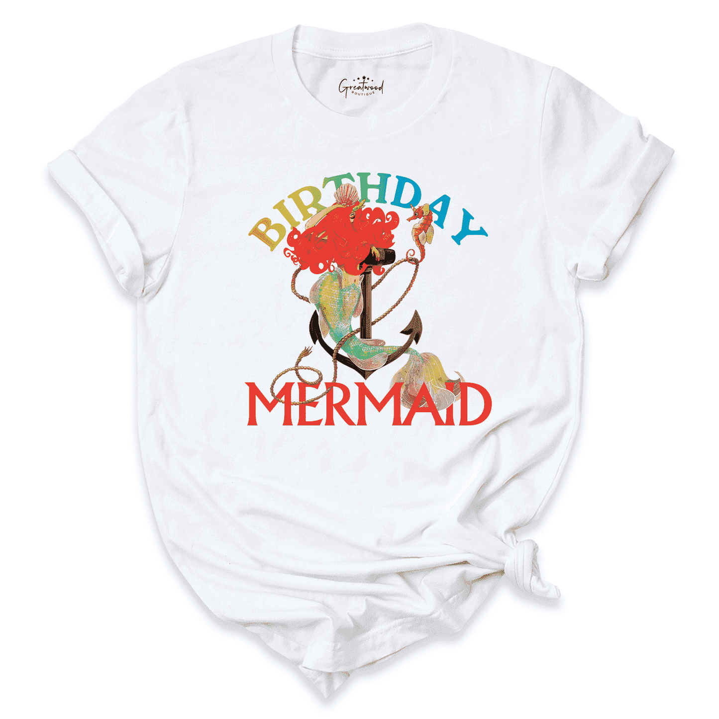 Birthday Mermaid Shirt White - Greatwood Boutique