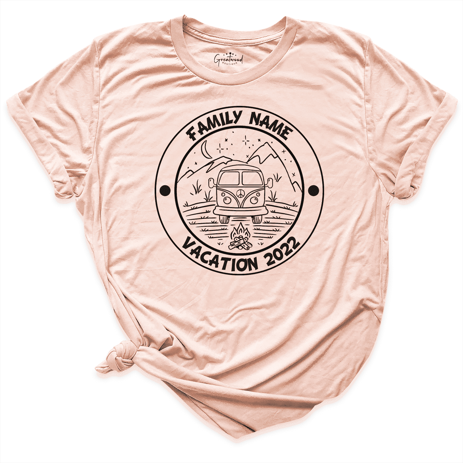 Custom Family Vacation Shirt Peach - Greatwood Boutique