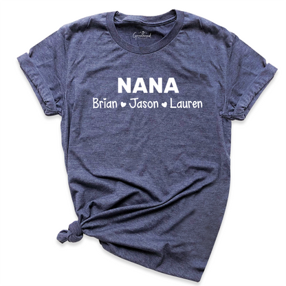 Nana With Grandkids Names Shirt