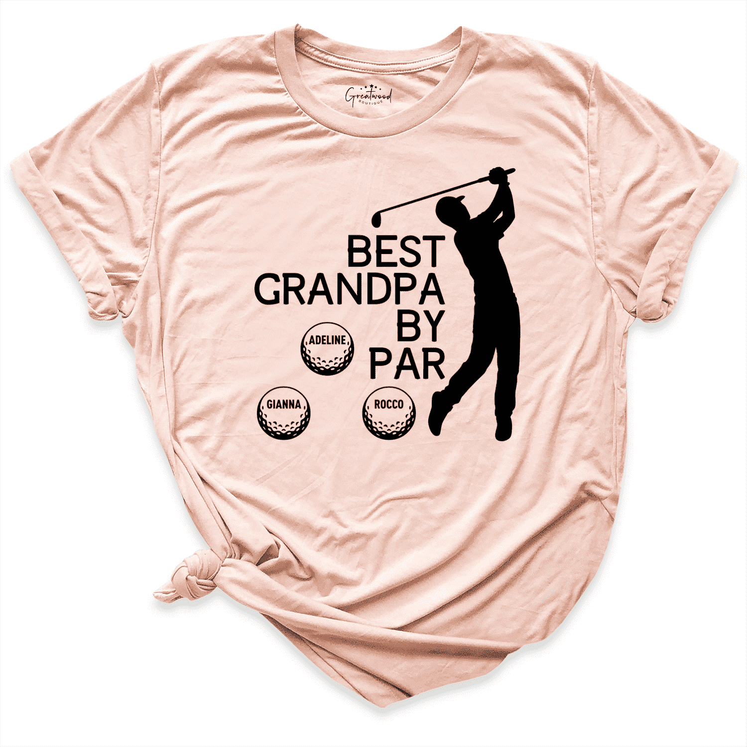 Best Grandpa By Par Shirt Peach - Greaywood Boutique