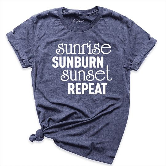 Sunrise Sunset Repeat Shirt Navy - Greatwood Boutique