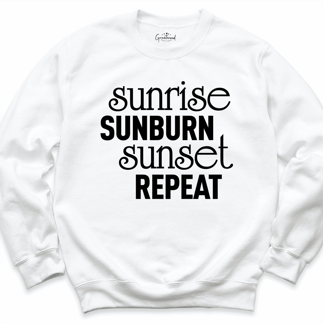 Sunrise Sunset Repeat Sweatshirt White - Greatwood Boutique