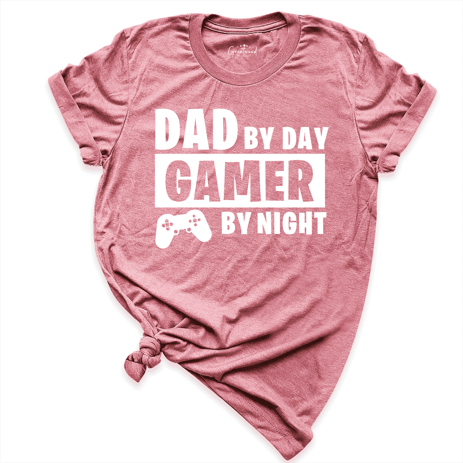 Dad By Day Gamer By Night Shirt Mauve - Greatwood Boutique