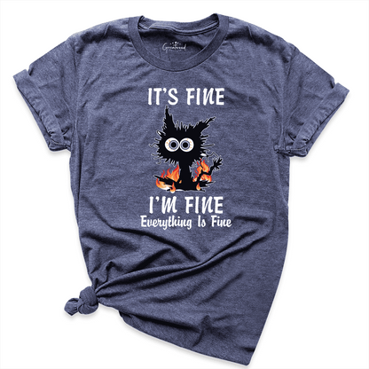 It’s Fine I’m Fine Everything Is Fine Shirt Navy - Greatwood Boutique