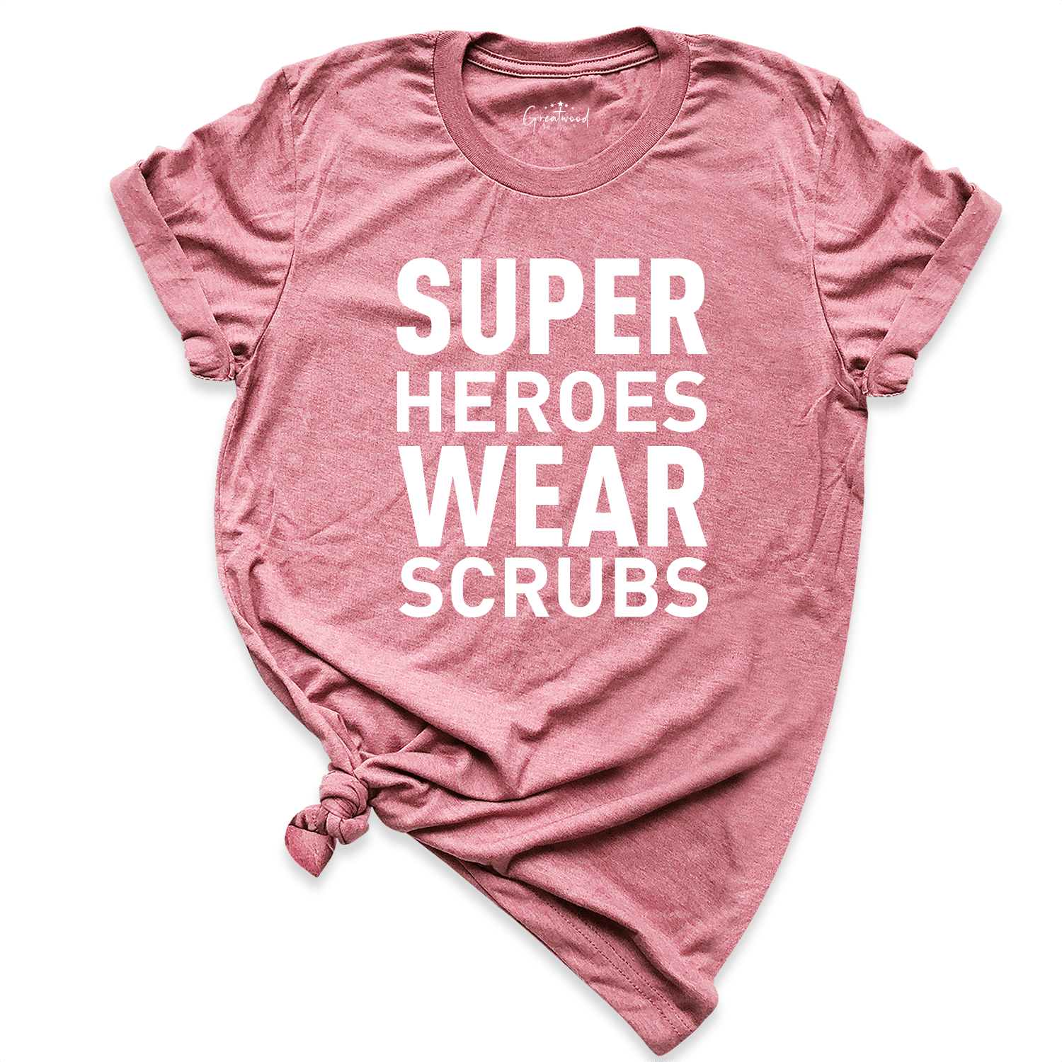 Super Hero Wears Scrubs Shirt Mauve - Greatwood Boutique