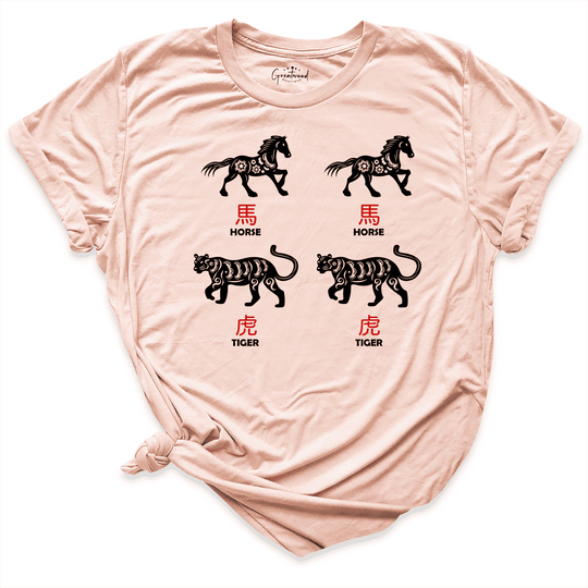 Chinese Idiom Shirt Peach - Greatwood Boutique