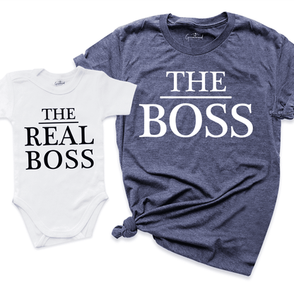 The Boss Father and Son Matching Shirt Navy - Greatwood Boutique