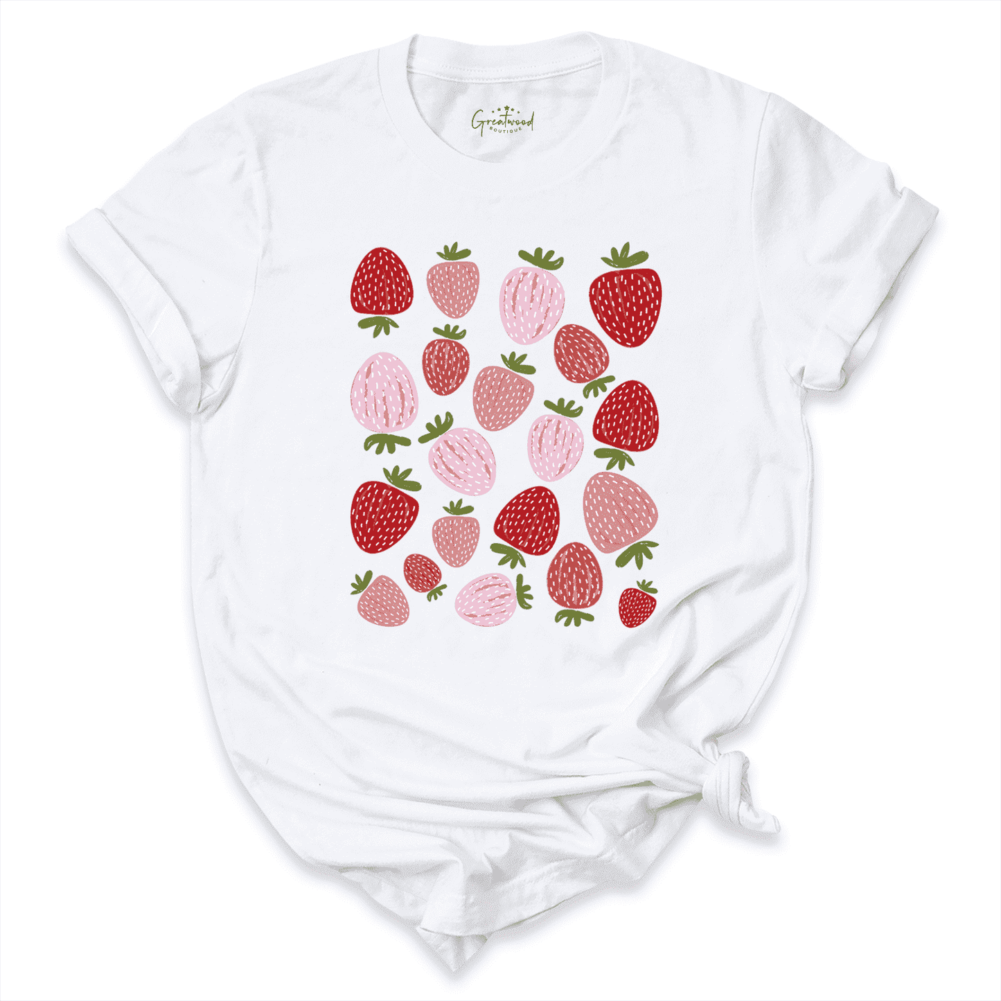Strawberries Shirt White - Greatwood Boutique