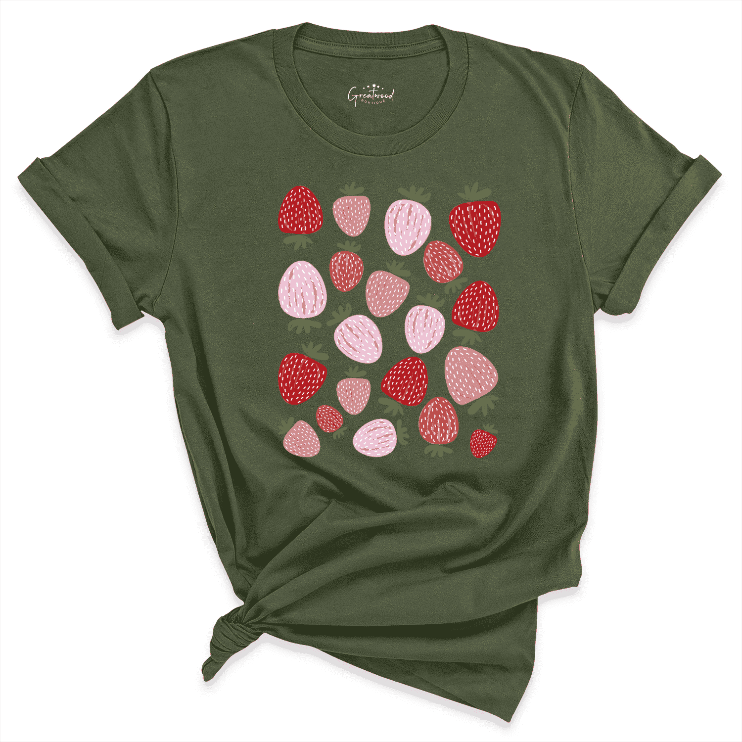 Strawberries Shirt Green - Greatwood Boutique
