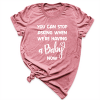 You Can Stop Asking When We're Having a Baby Now Shirt Mauve - Greatwood Boutique