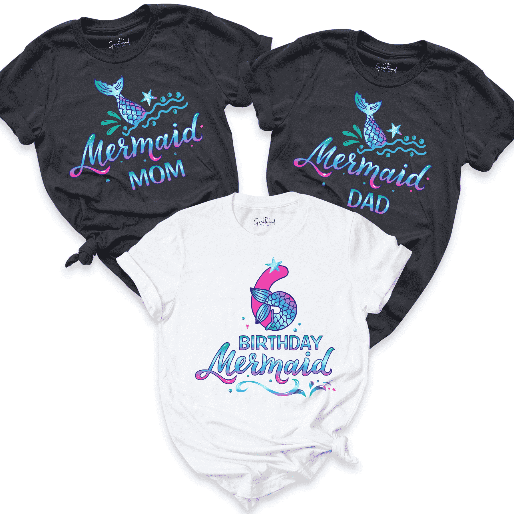 mermaid birthday girl shirt 1- Greatwood Boutique