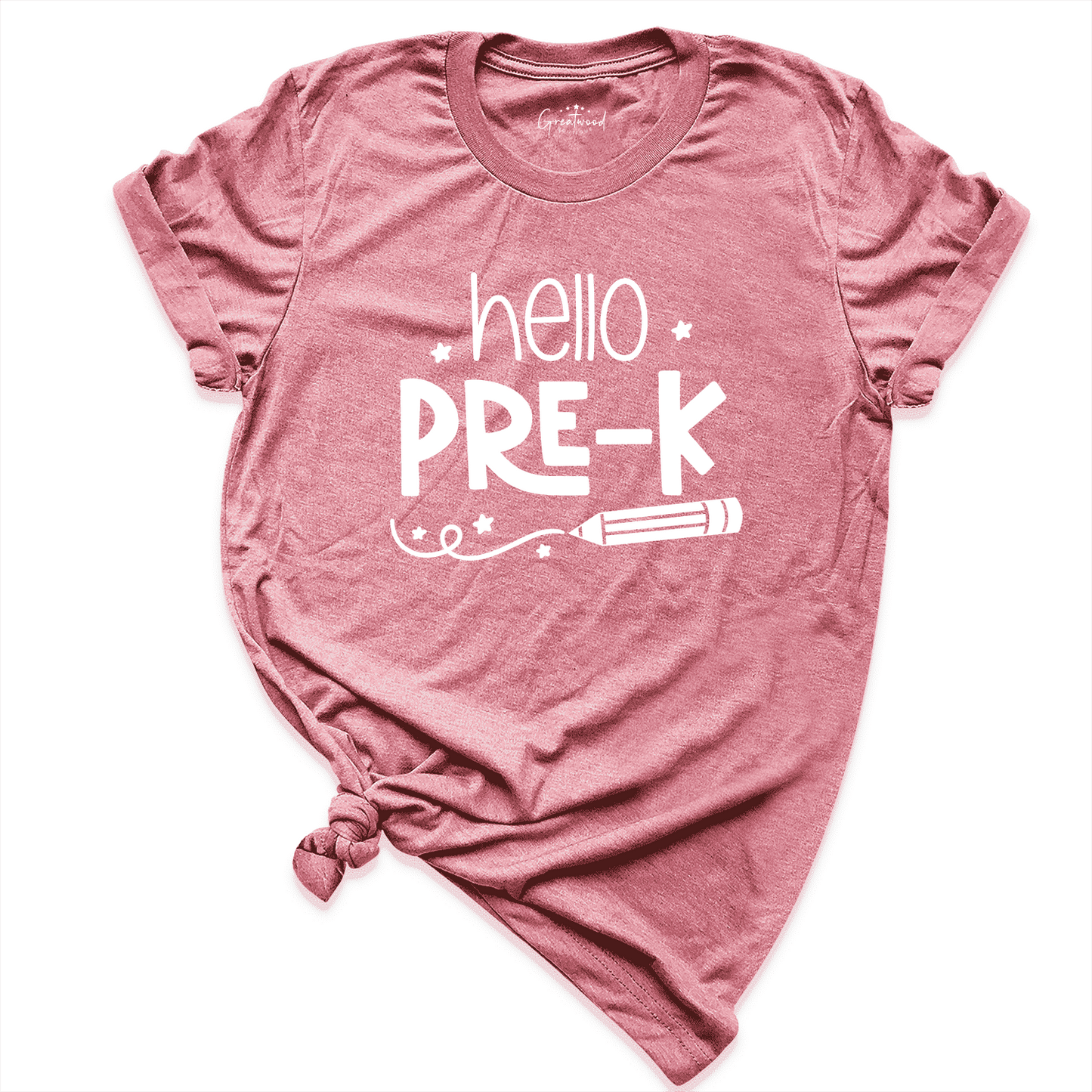 Hello Pre-K Shirt Mauve - Greatwood Boutique