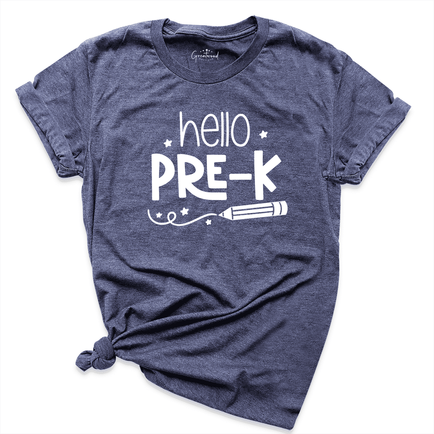Hello Pre-K Shirt Navy - Greatwood Boutique
