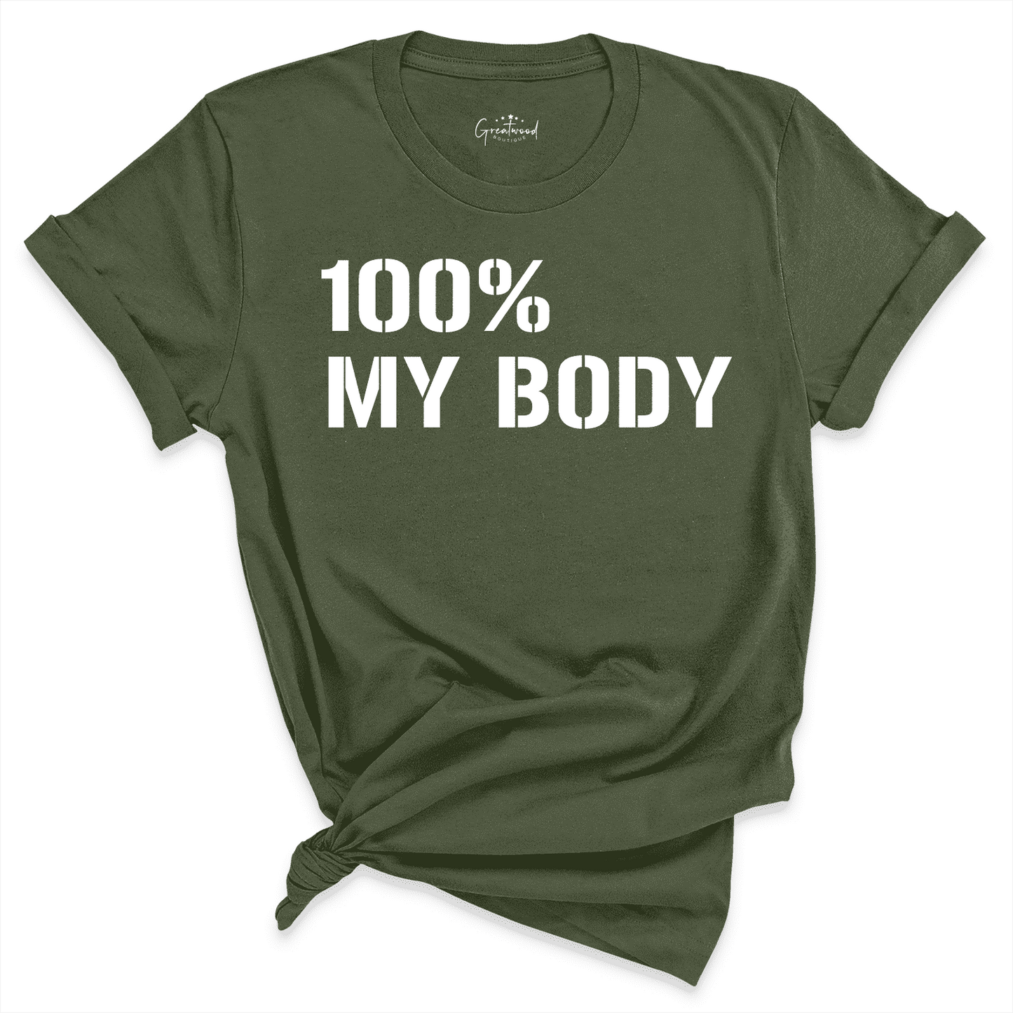 100% My Body Shirt Green - Greatwood Boutique