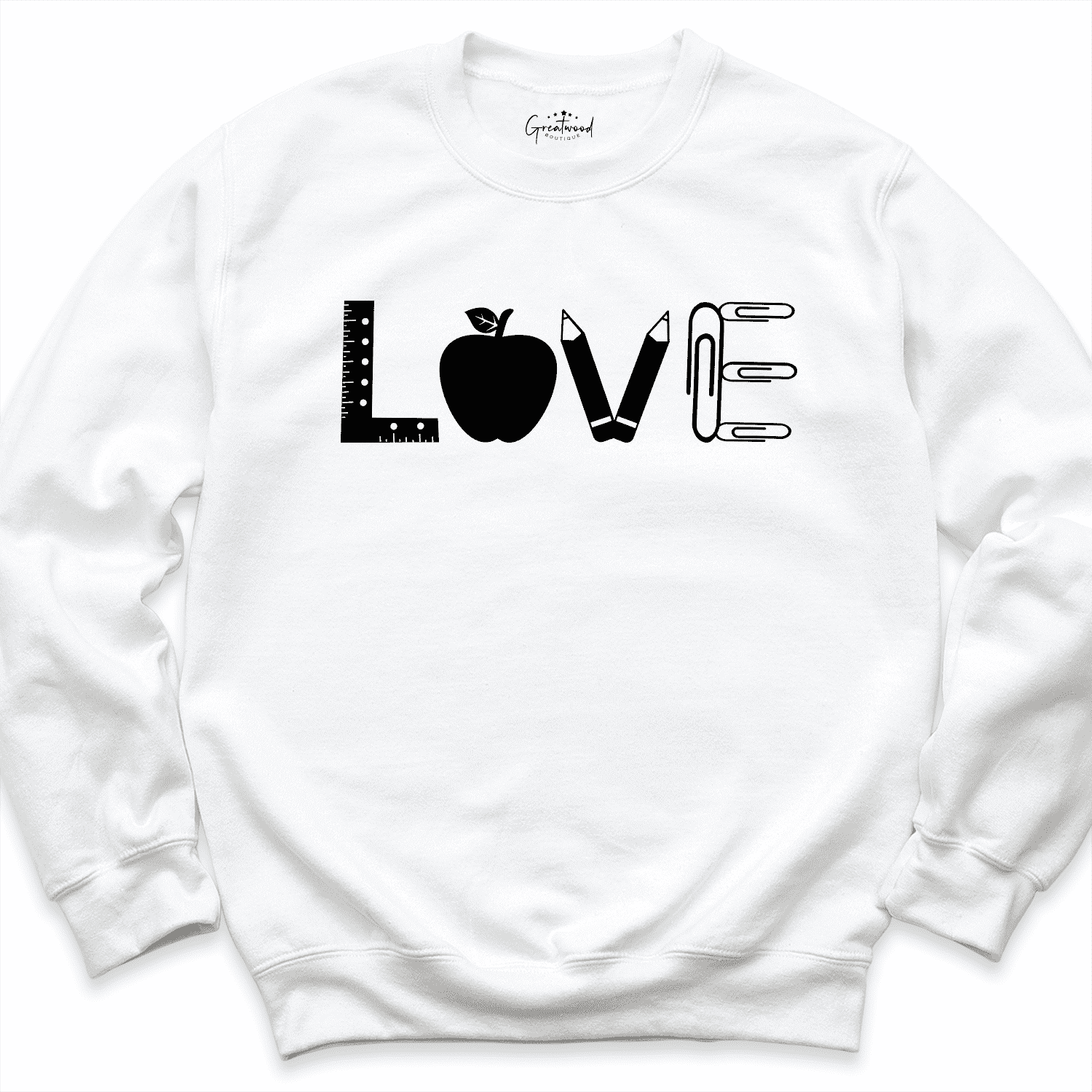 Teacher Love Sweatshirt White - Greatwood Boutique