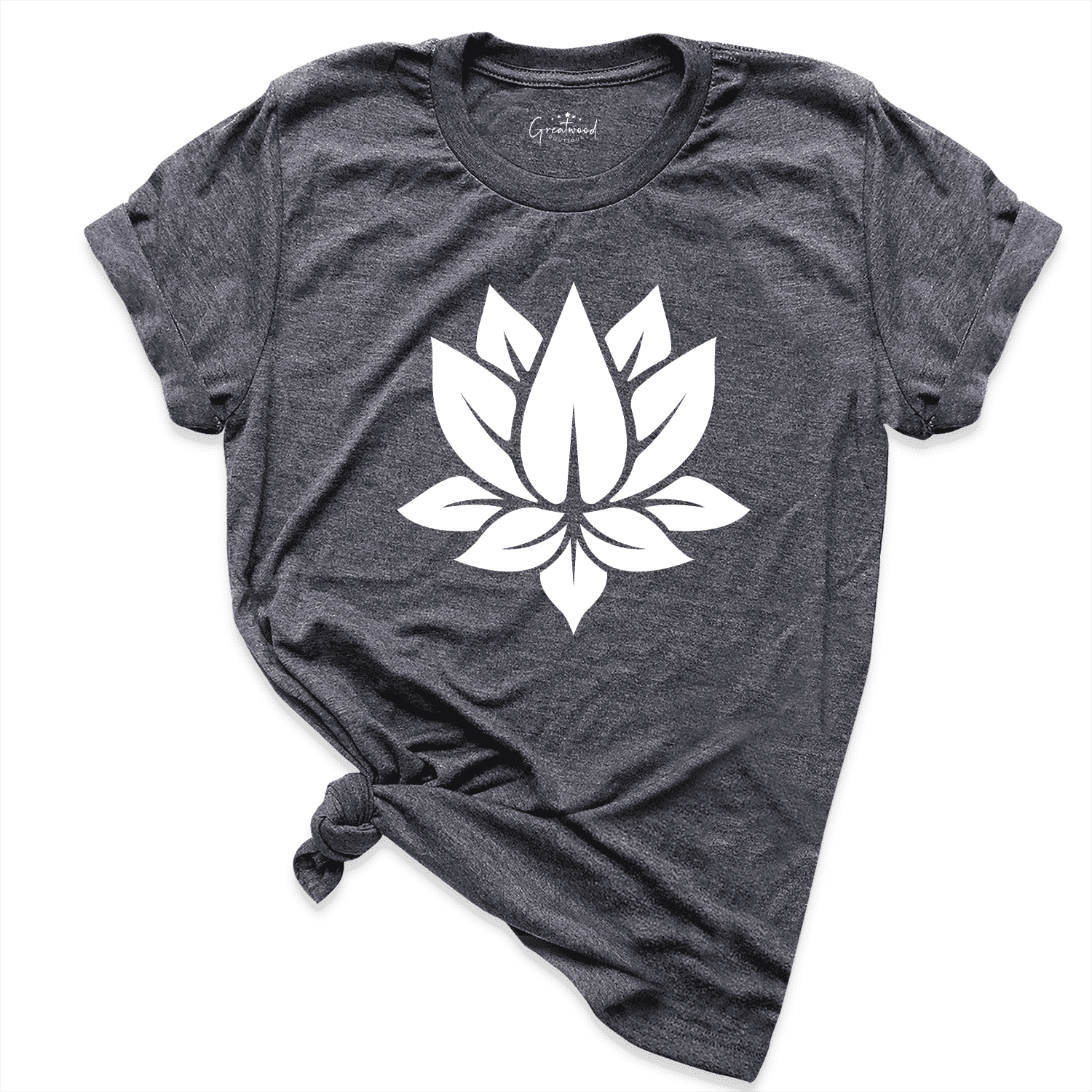 Lotus Flower Shirt D.Grey - Greatwood Boutique