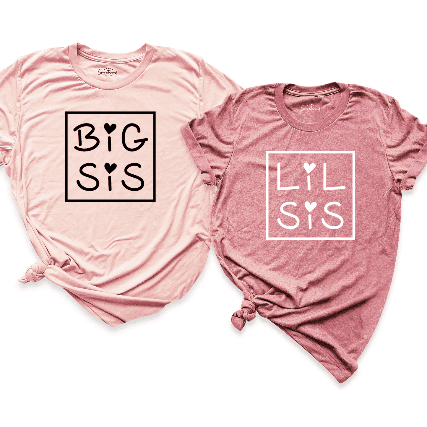 Big & Lil Sister Shirt Peach - Greatwood Boutique