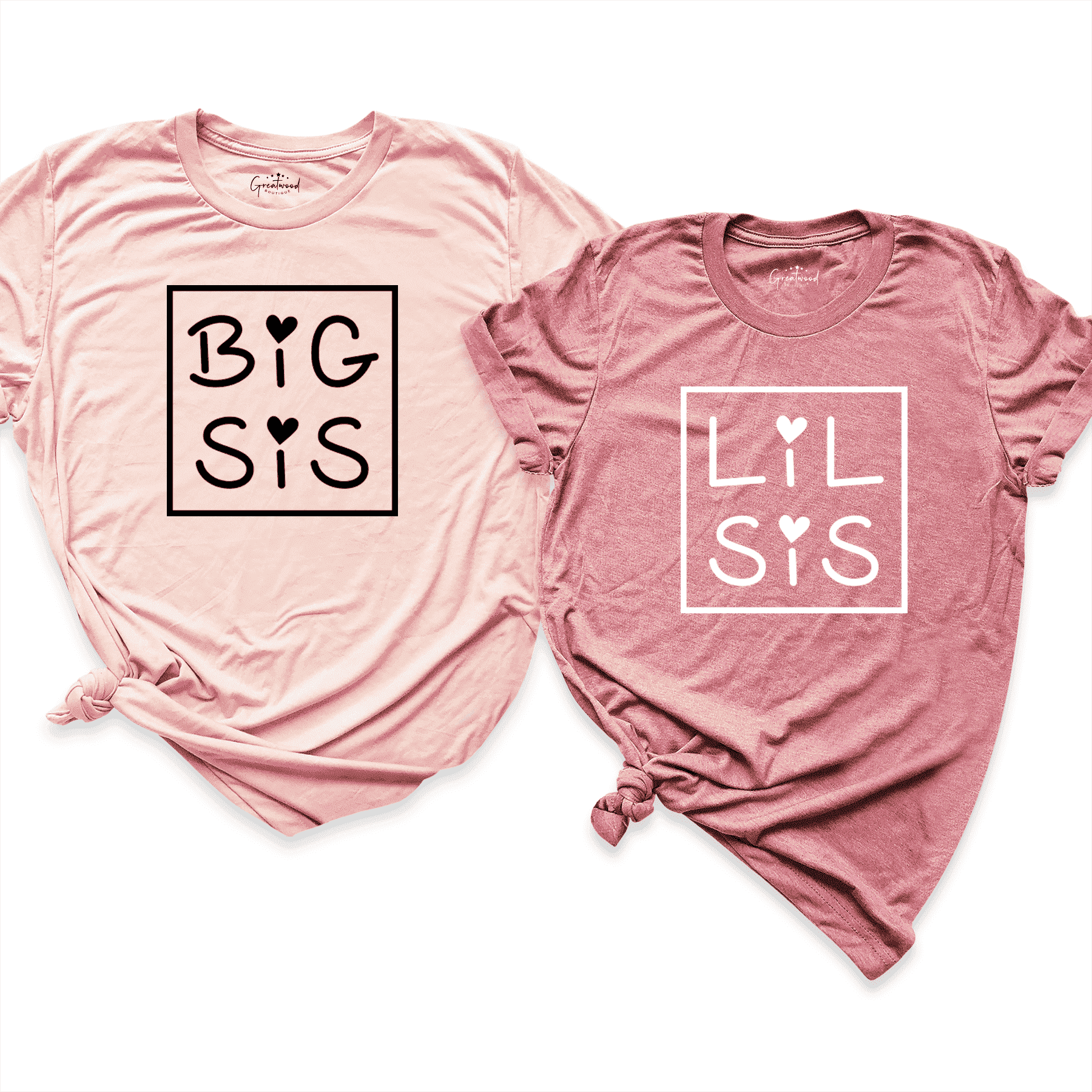 Big & Lil Sister Shirt Peach - Greatwood Boutique