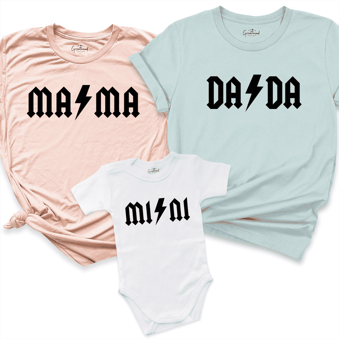 Mama Dada Mini Shirt Peach - Greatwood Boutique