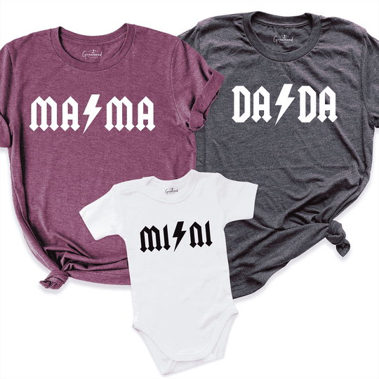 Mama Dada Mini Shirt Maroon - Greatwood Boutique