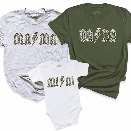 Leopard Mama Dada Mini Shirt Grey - Greatwood Boutique