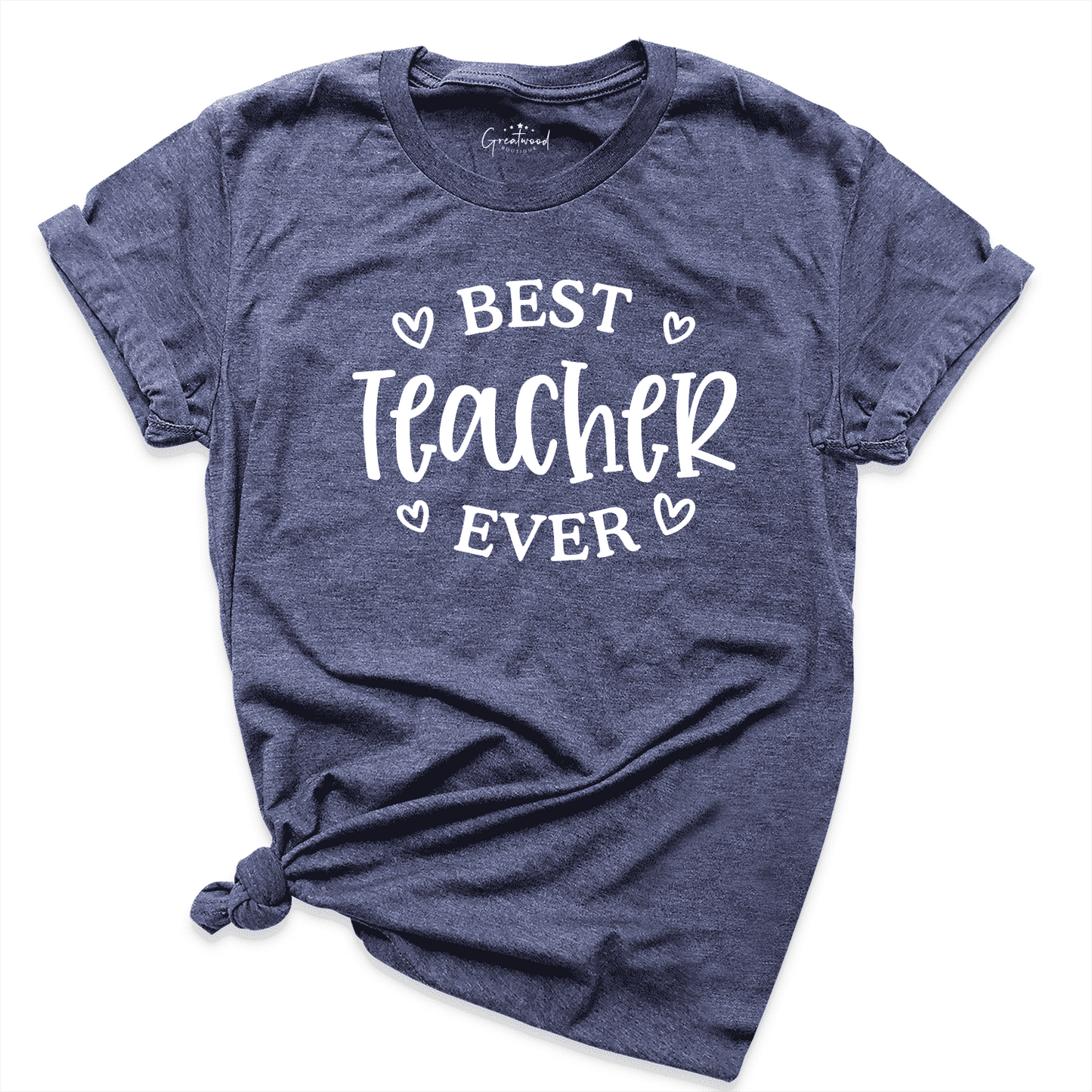 Best Teacher Ever Shirt Navy - Greatwood Boutique
