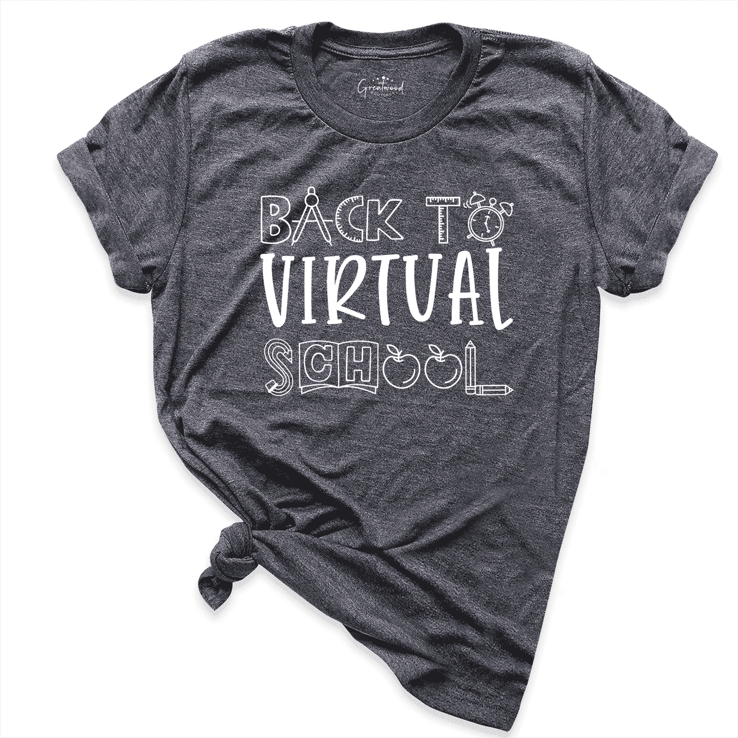 Back to Virtual School Shirt D.Grey - Greatwood Boutique