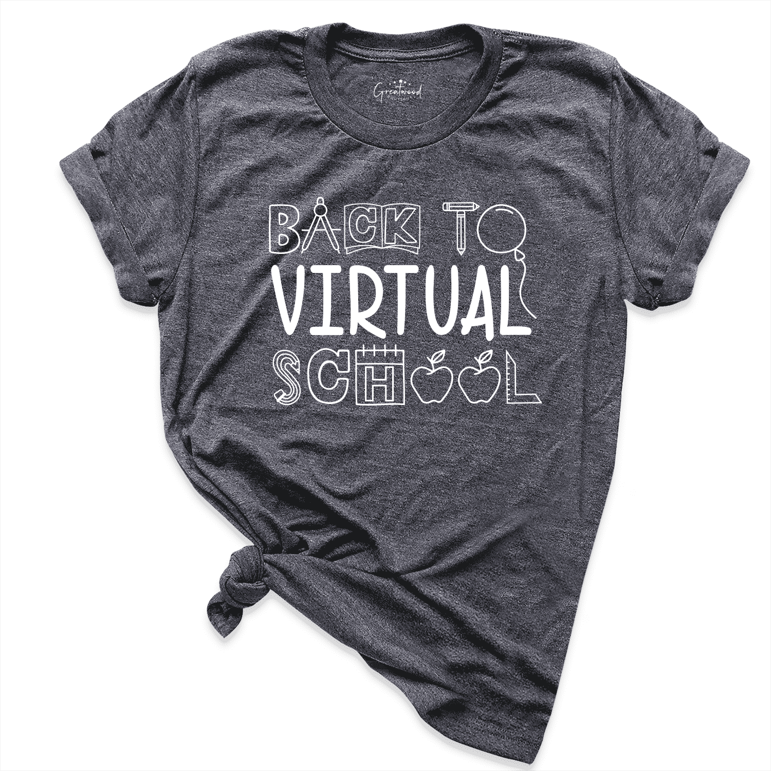 Back to Virtual Apple School Shirt D.Grey - Greatwood Boutique