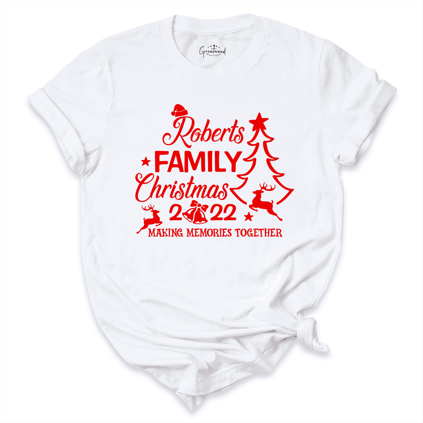 Christmas Family Name Custom Shirt White - Greatwood Boutique