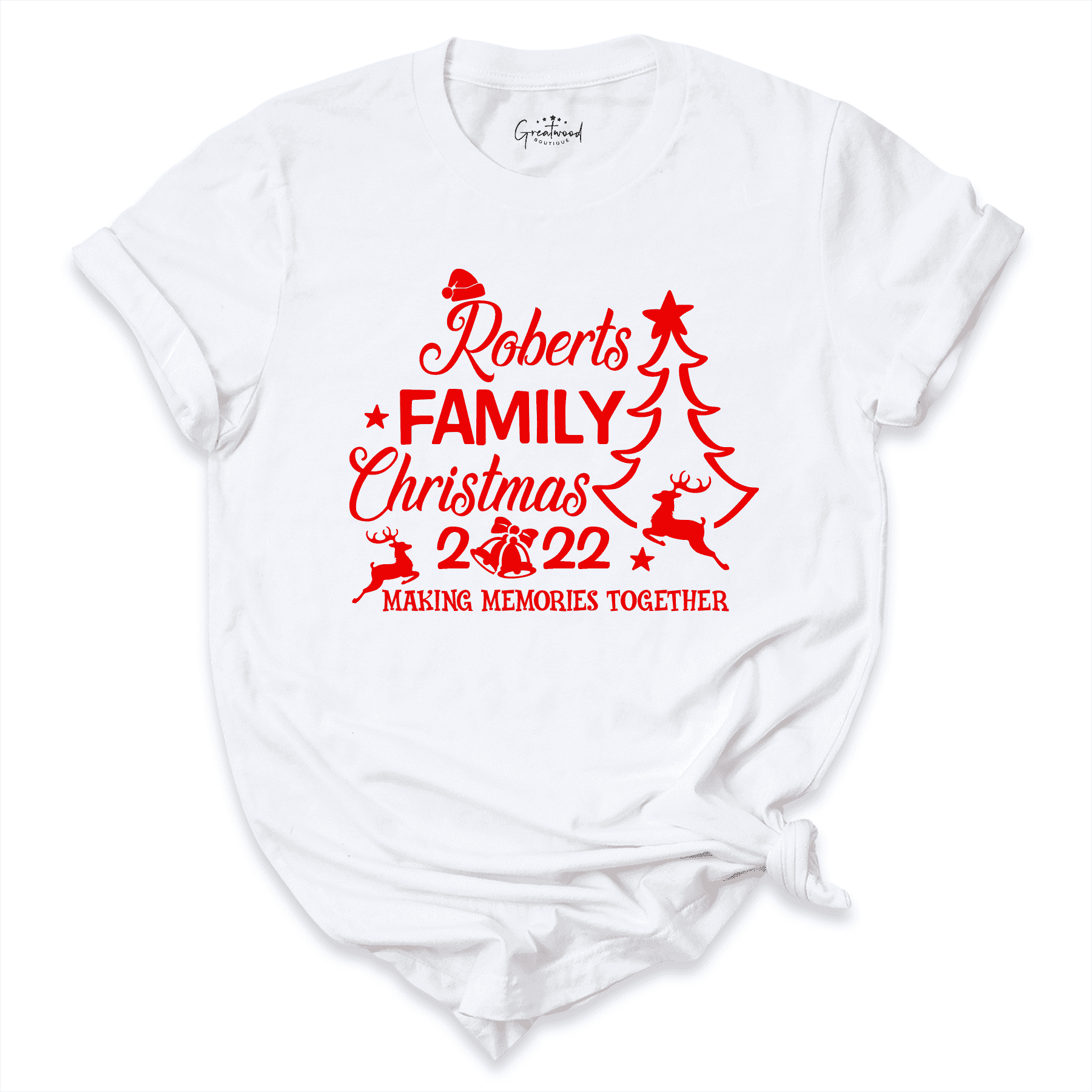 Christmas Family Name Custom Shirt White - Greatwood Boutique