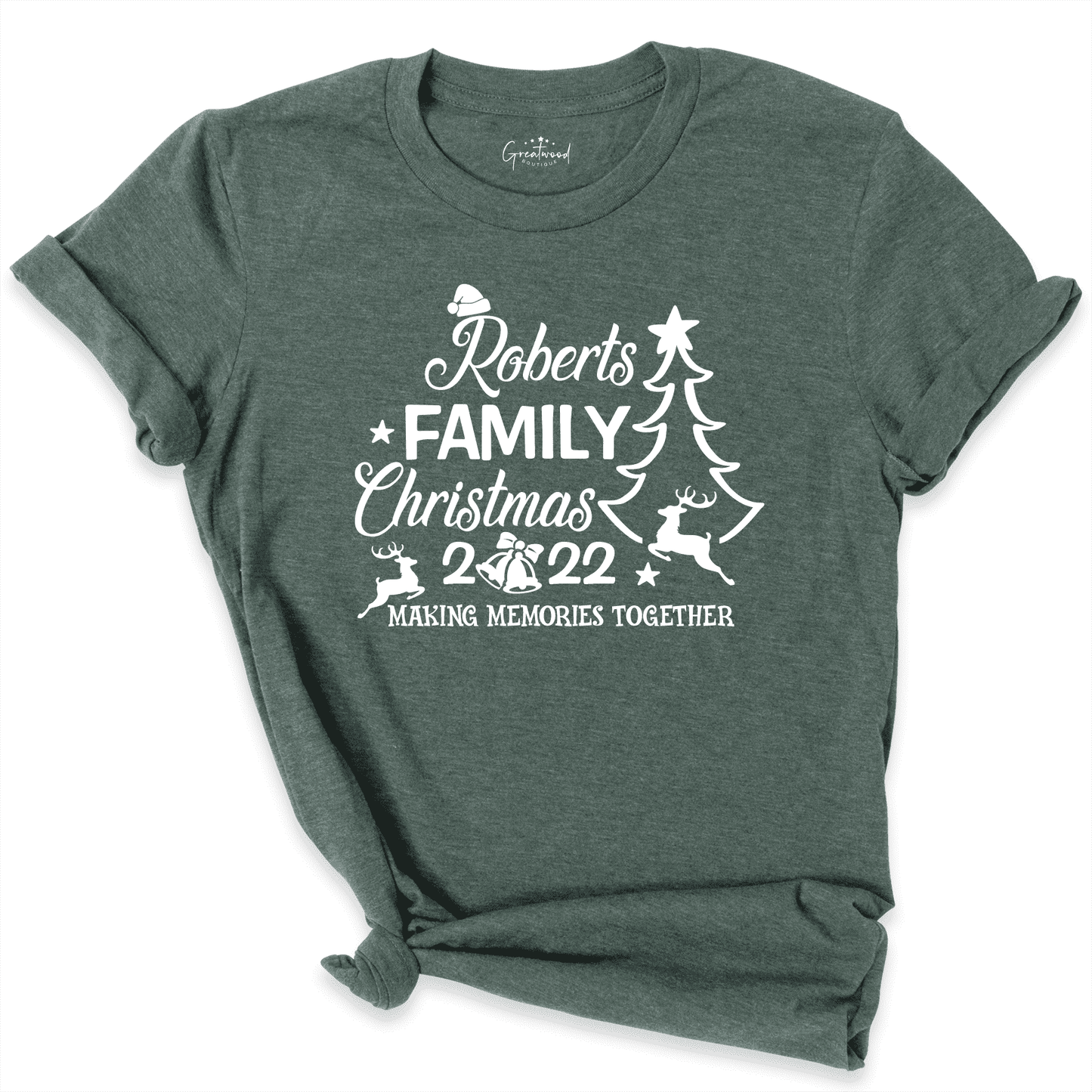 Christmas Family Name Custom Shirt Green - Greatwood Boutique