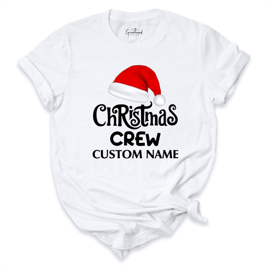 Custom Name Christmas Crew Shirt White - Greatwood Boutique