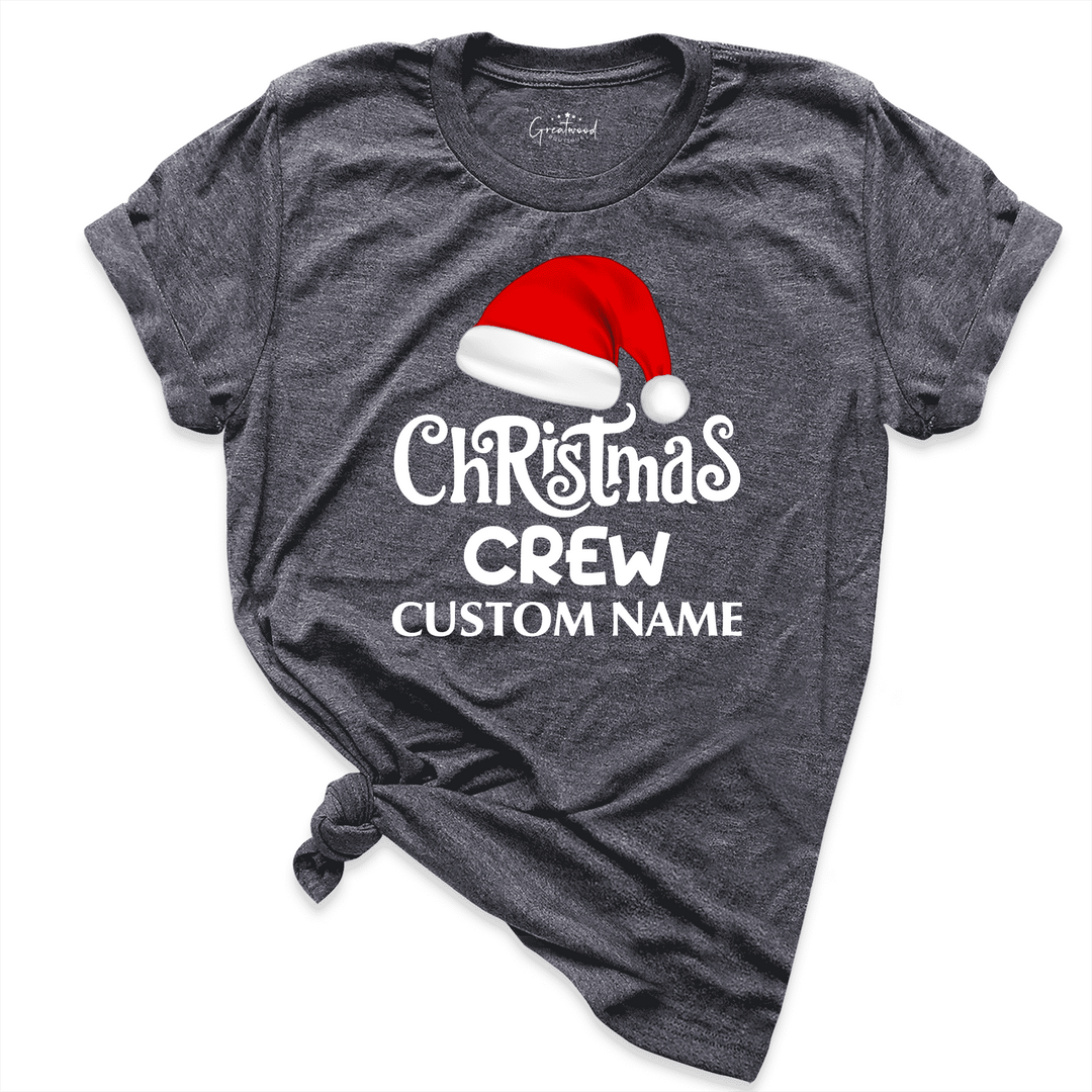 Custom Name Christmas Crew Shirt D.grey - Greatwood Boutique