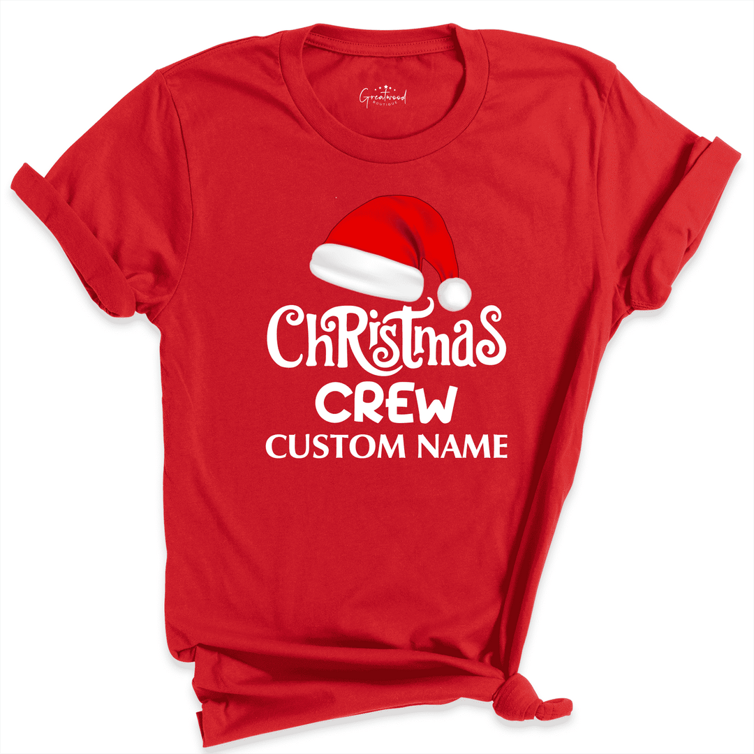 Custom Name Christmas Crew Shirt Red - Greatwood Boutique
