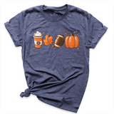 Floral Pumpkin Shirt Navy - Greatwood Boutique