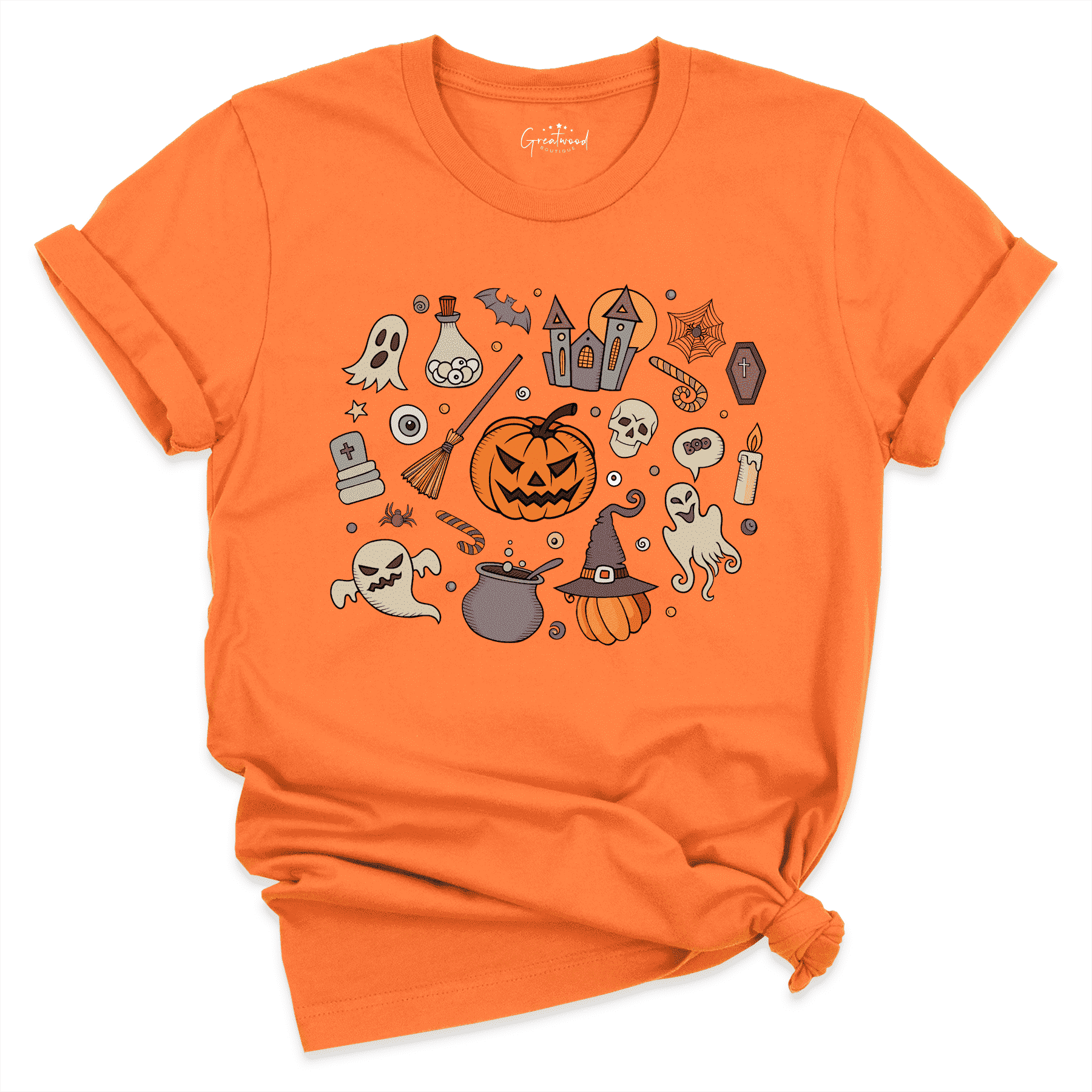 Retro Halloween Shirt Orange - Greatwood Boutique