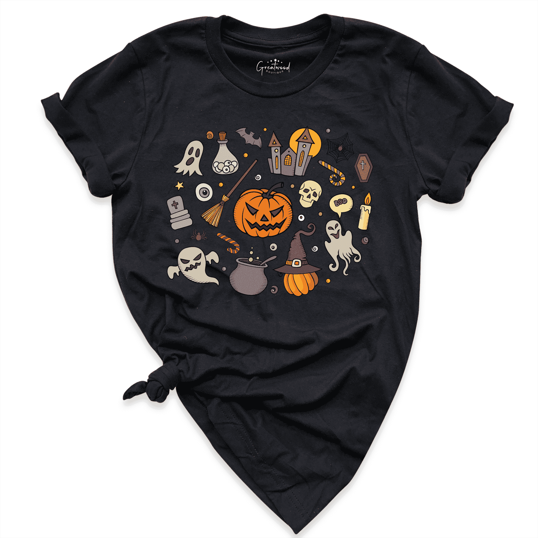 Retro Halloween Shirt Black - Greatwood Boutique