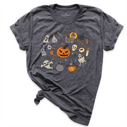Retro Halloween Shirt D.Grey - Greatwood Boutique