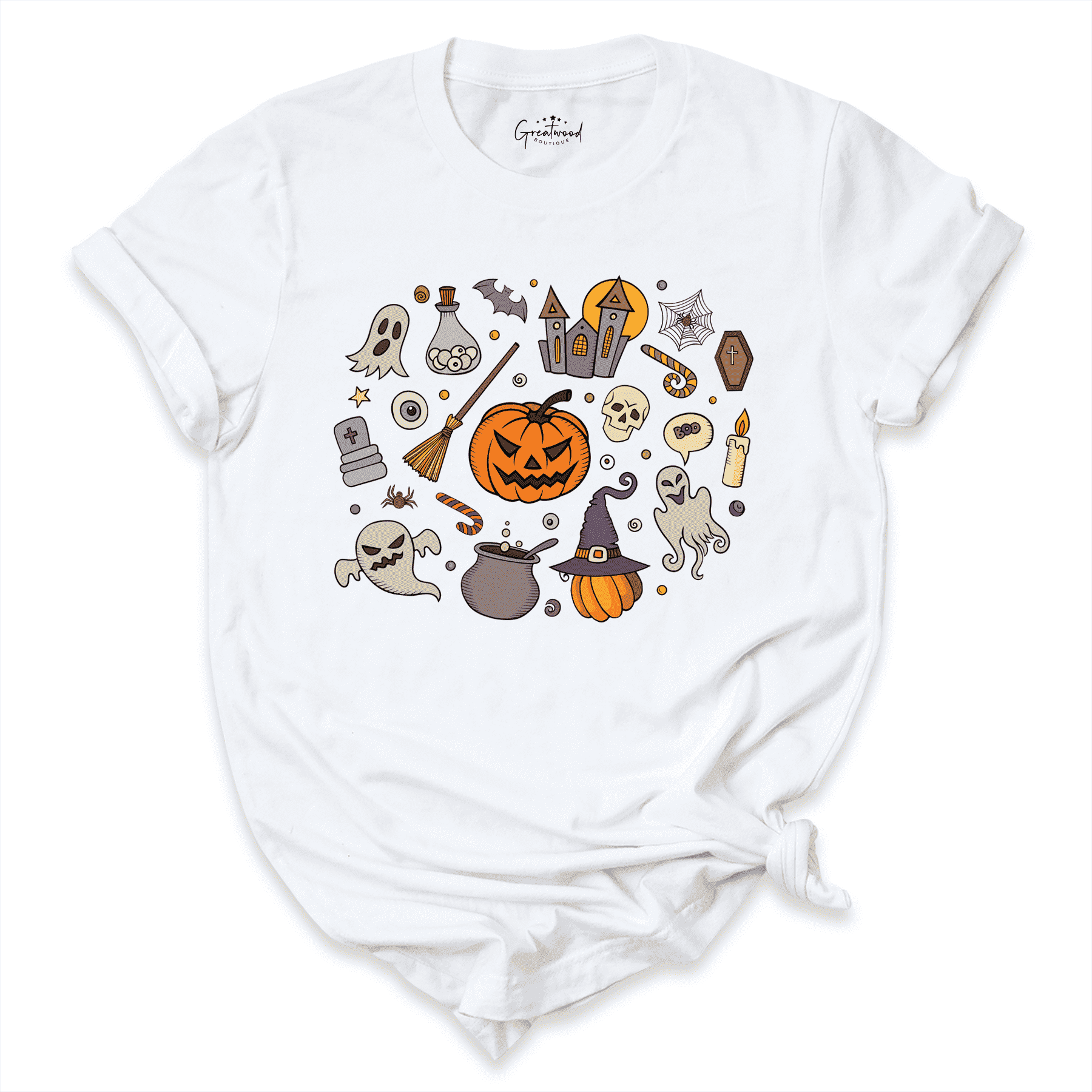 Retro Halloween Shirt White - Greatwood Boutique