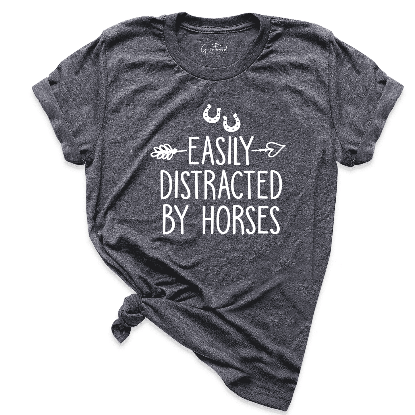 Easily Distracted By Horses Shirt D.Grey - Greatwood Boutique