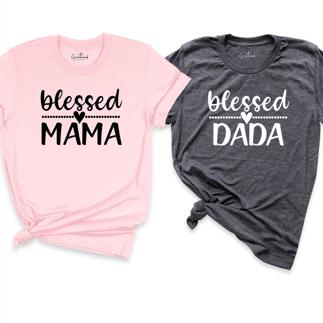 Blessed Dada & Mama Shirt Pink - Greatwood Boutique