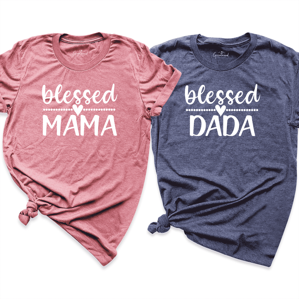 Blessed Dada & Mama Shirt Mauve - Greatwood Boutique