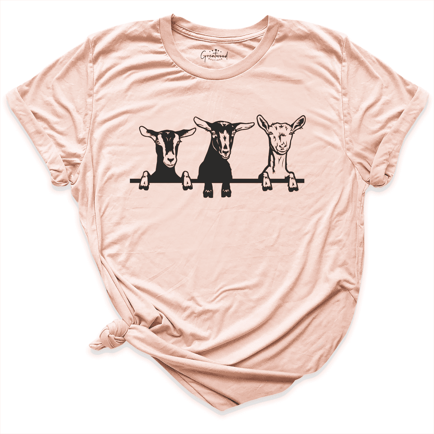 Cute Goats Shirt Peach - Greatwood Boutique