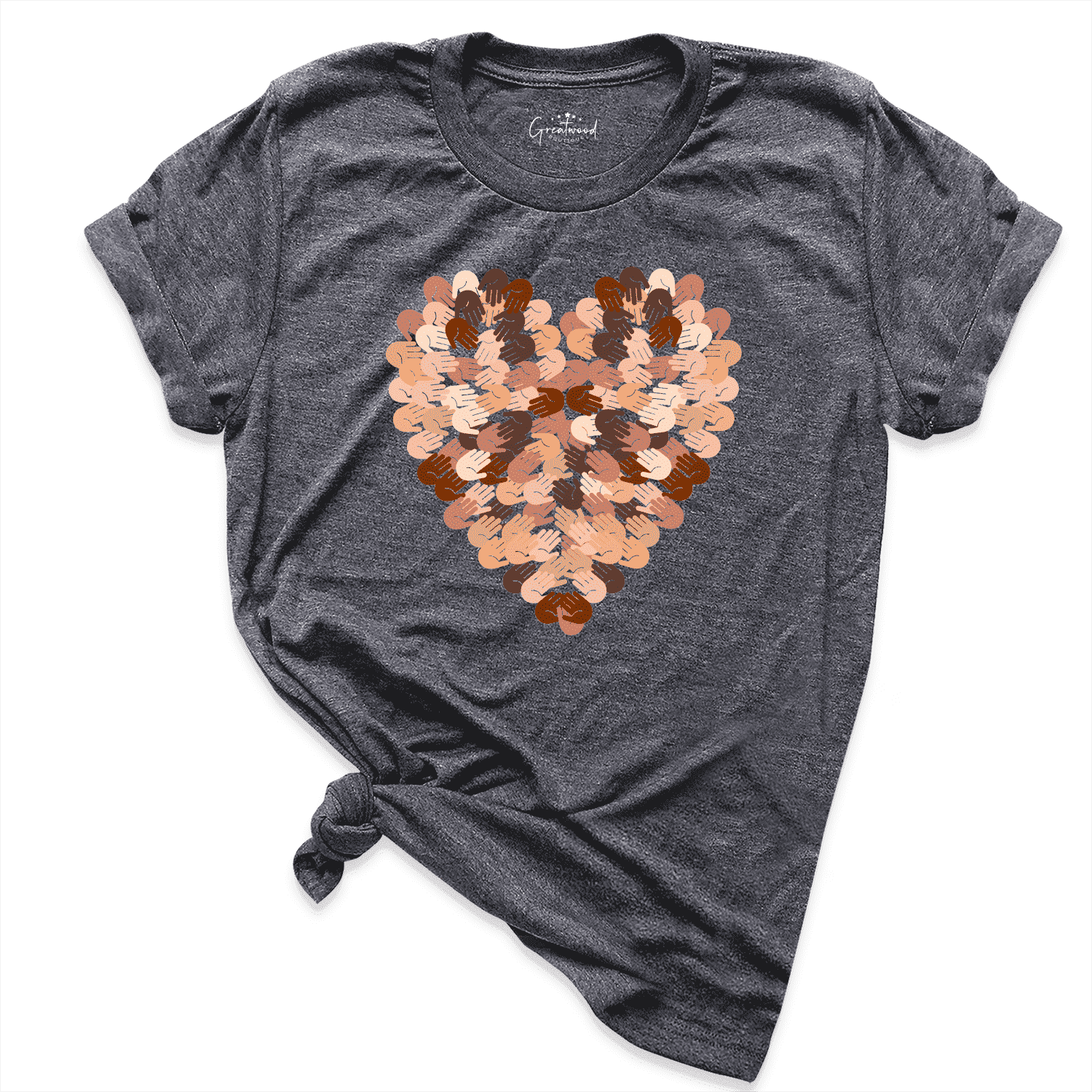 Heart With Hands Shirt D.Grey - Greatwood Boutique