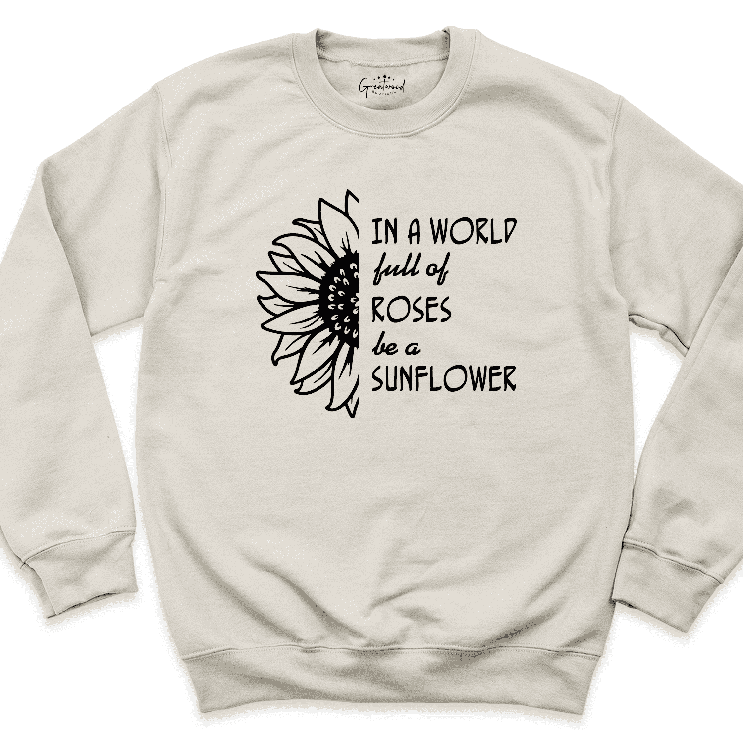 Flower Sweatshirt Sand - Greatwood Boutique