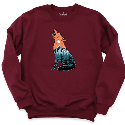 Wolf Sweatshirt Maroon - Greatwood Boutique